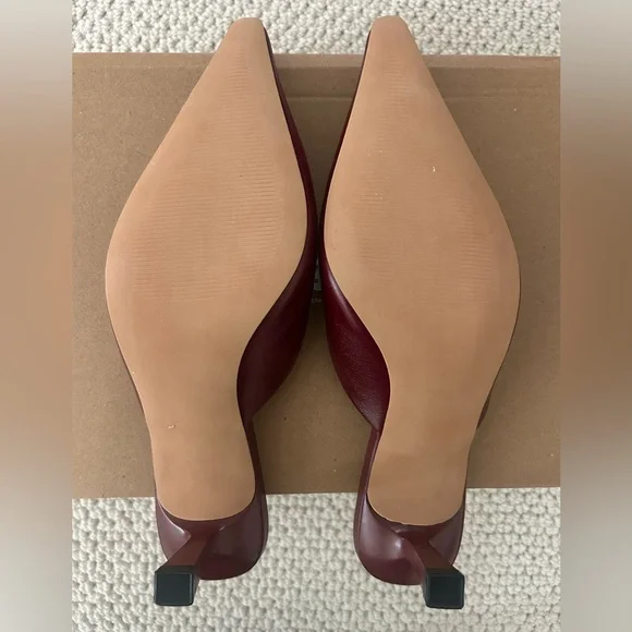 Steve Madden Lisbeth Pointed Toe Mule - Burgundy Leather -8M - Picture 4 of 4